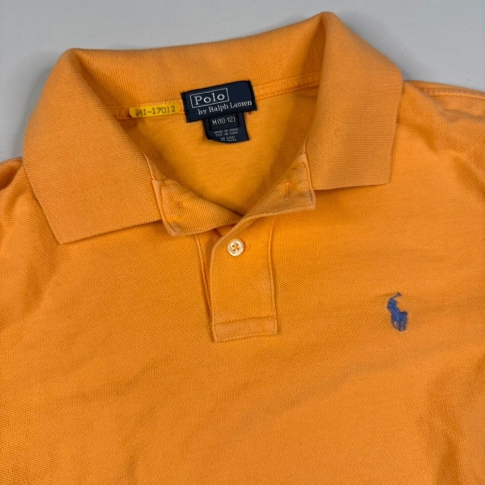 Polo Ralph Lauren Polo Shirt Kids Medium 10-12 Orange Short Sleeve Pony